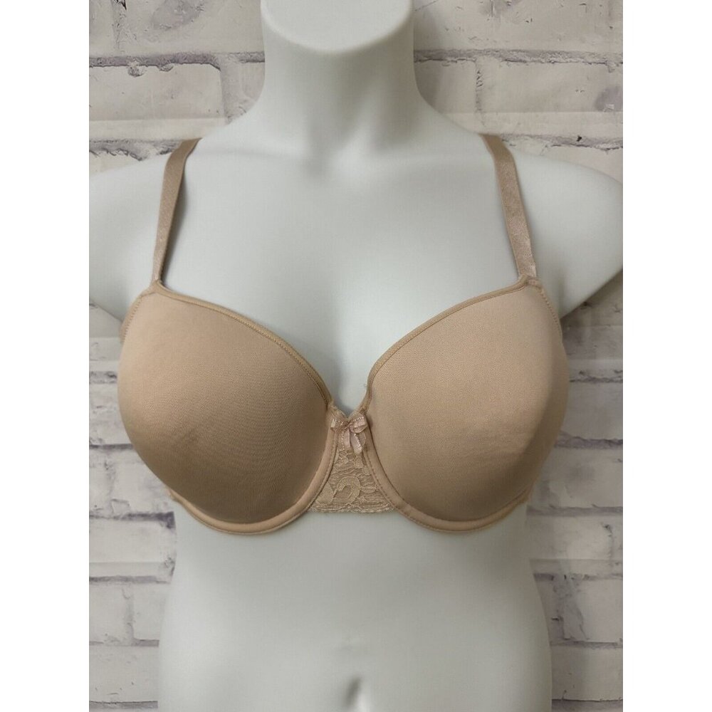 Wacoal Size 38DD 853166 'All Dressed Up' Beige‎ Bra Sexy Lingerie Lined Lace
